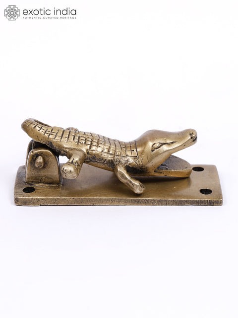 4" Crocodile Brass Door Knocker