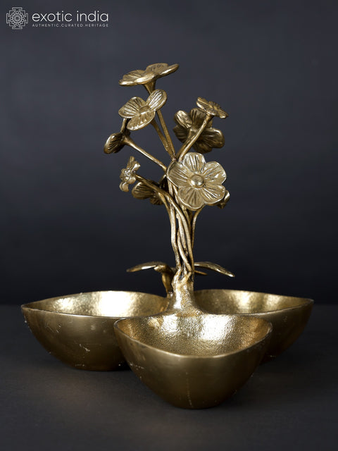 10" Flowers Design Three Bowls/Urli | Home Decor Items