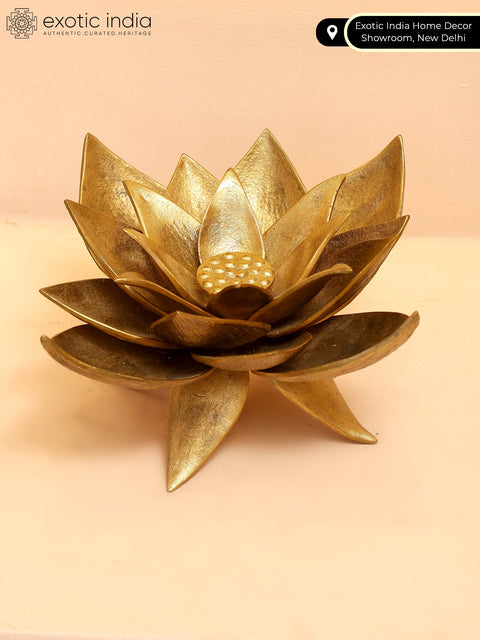 8" Decorative Brass Lotus Flower | Table Decor Gifts