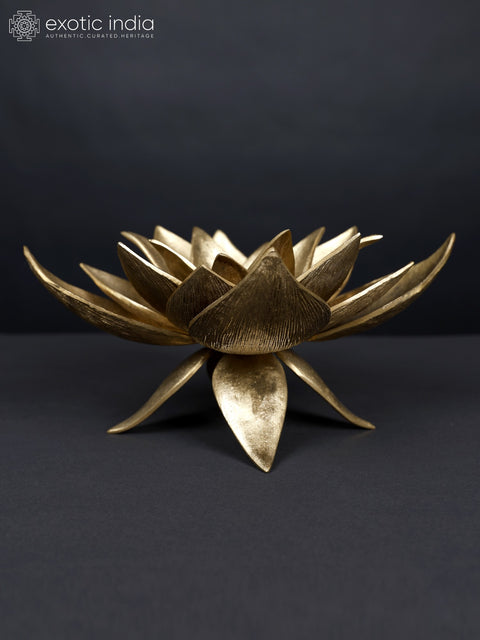 8" Decorative Brass Lotus Flower | Table Decor Gifts
