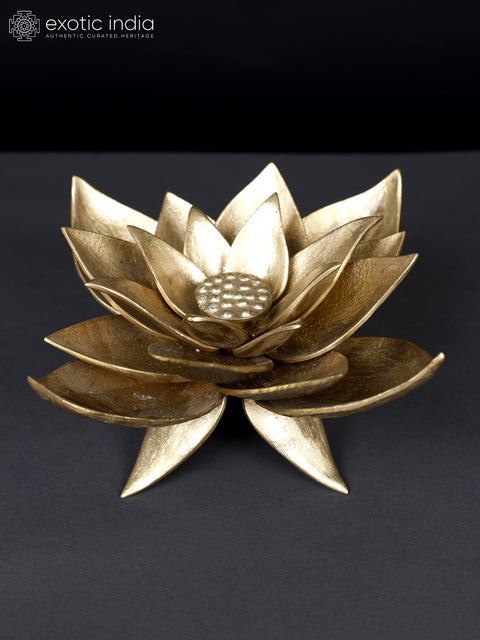 8" Decorative Brass Lotus Flower | Table Decor Gifts