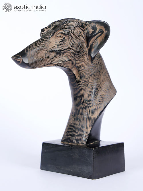 8" Greyhound Dog Brass Bust Home Decor Statue