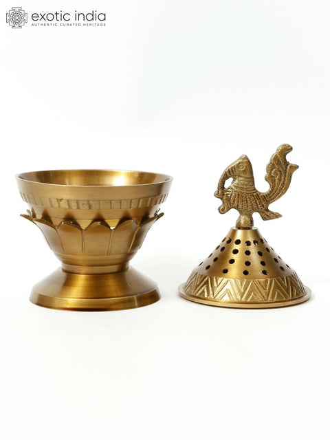 5"  Peacock Design Dhoop Dani/Incense Diffuser