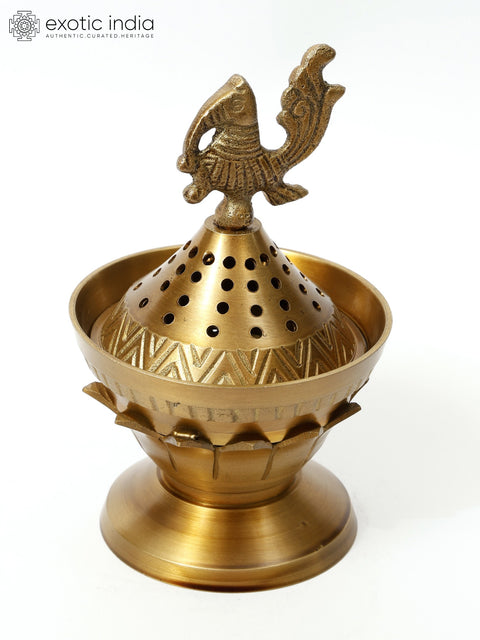 5"  Peacock Design Dhoop Dani/Incense Diffuser