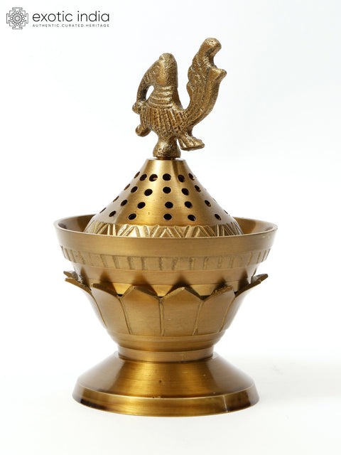 5"  Peacock Design Dhoop Dani/Incense Diffuser