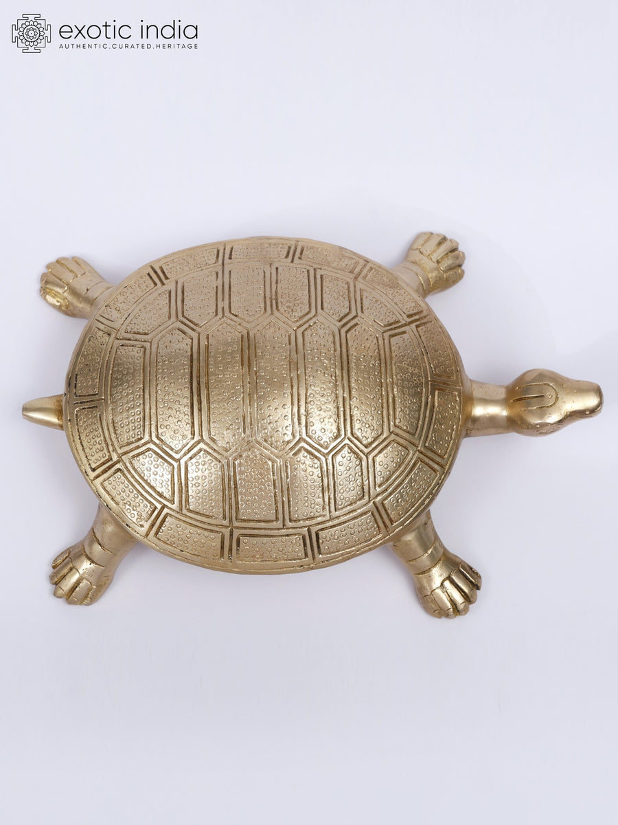 10" Vastu Tortoise Brass Statue for Home Decor