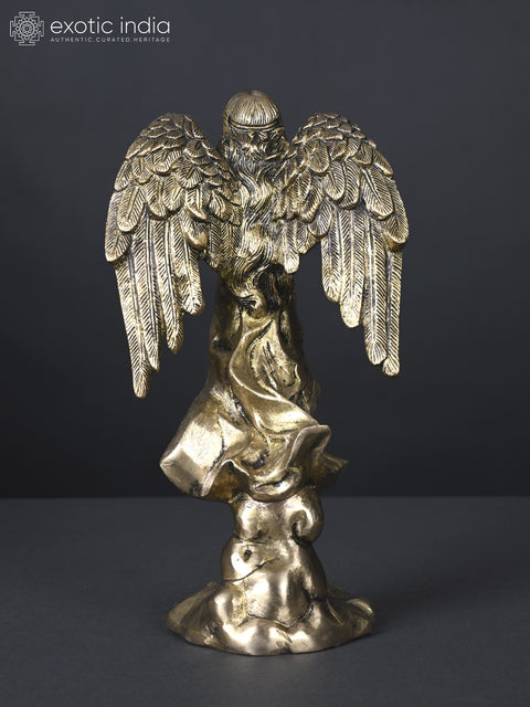 9" Angel Blowing Horn | Brass Statue