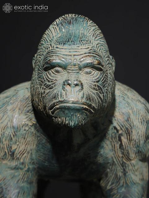 12" Gorilla Brass Statue from Indonesia