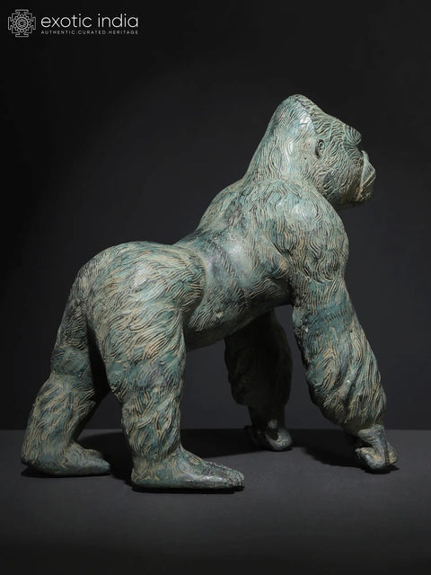 12" Gorilla Brass Statue from Indonesia