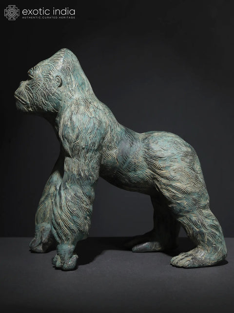 12" Gorilla Brass Statue from Indonesia