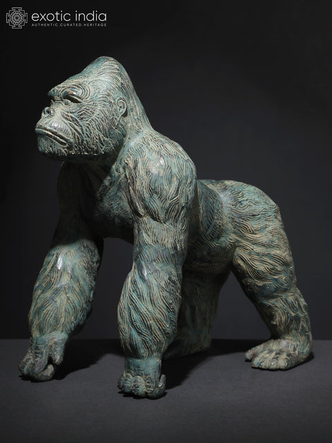 12" Gorilla Brass Statue from Indonesia