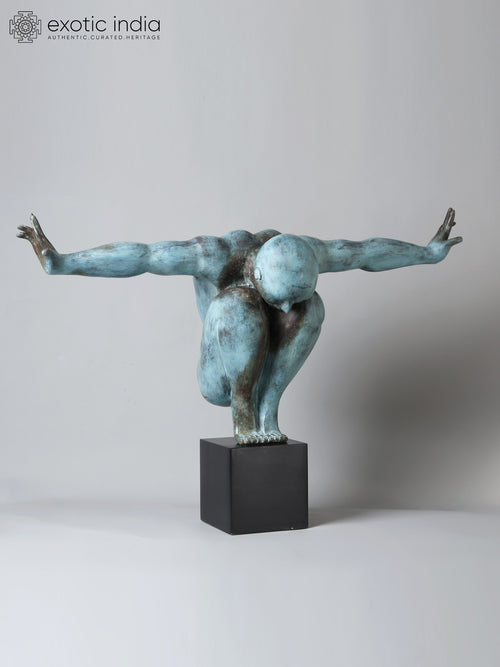 Handmade Brass Swimmer Sculpture for Home Decor