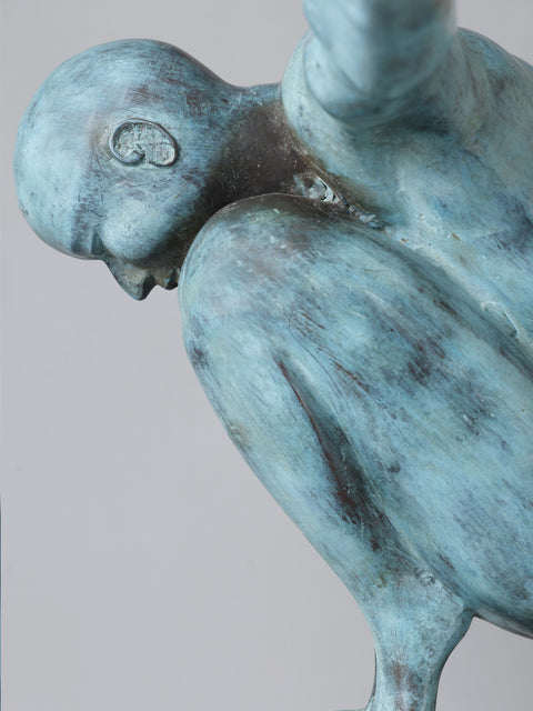 Equilibrium’s Edge: The Olympic Swimmer | Brass Sculpture from Indonesia