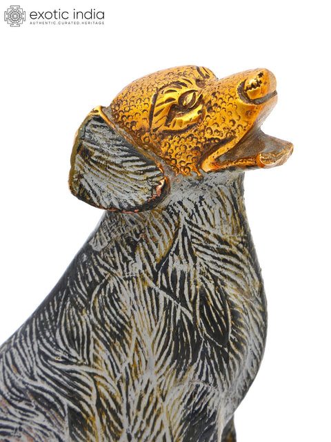 5" Small Brass Dog Figurine | Table Decor