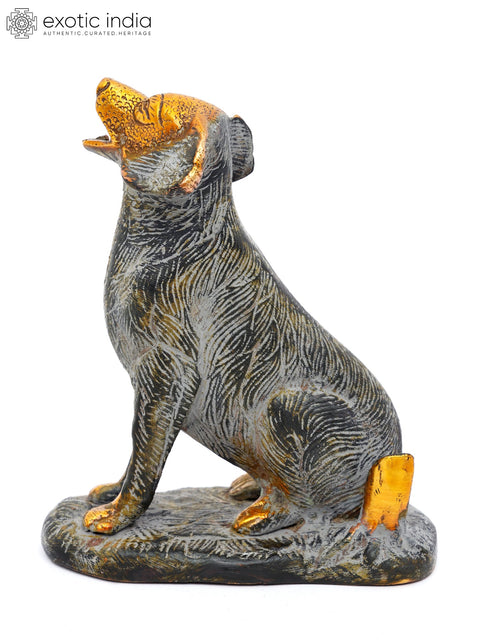 5" Small Brass Dog Figurine | Table Decor