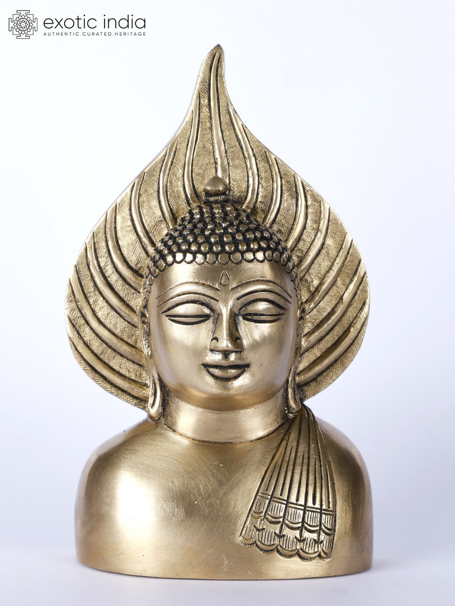 7" Brass Buddha Bust Wall Hanging Statue for Home Decor