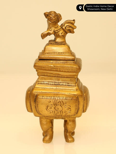 4" Designer Ink Pot in Brass