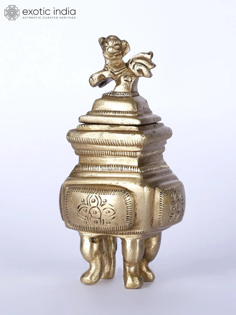 4" Designer Ink Pot in Brass
