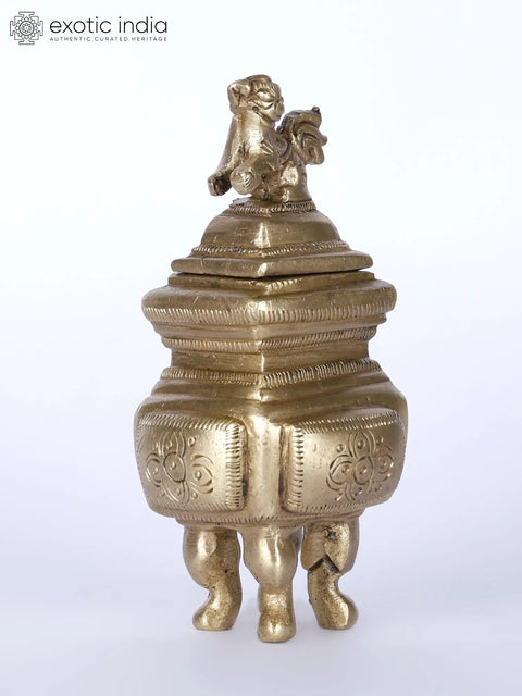 4" Designer Ink Pot in Brass
