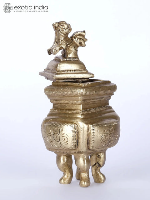 4" Designer Ink Pot in Brass