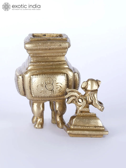 4" Designer Ink Pot in Brass