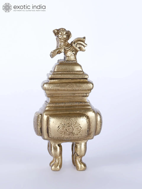 4" Designer Ink Pot in Brass