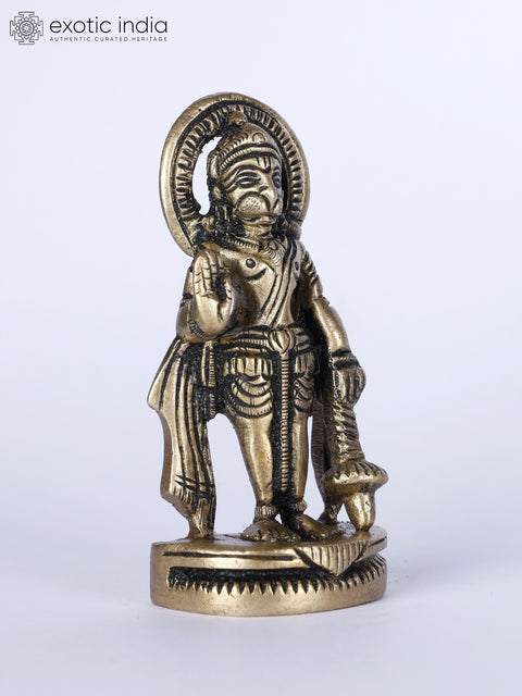 2" Small Blessing Lord Hanuman Brass Statue