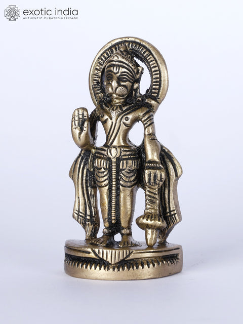2" Small Blessing Lord Hanuman Brass Statue