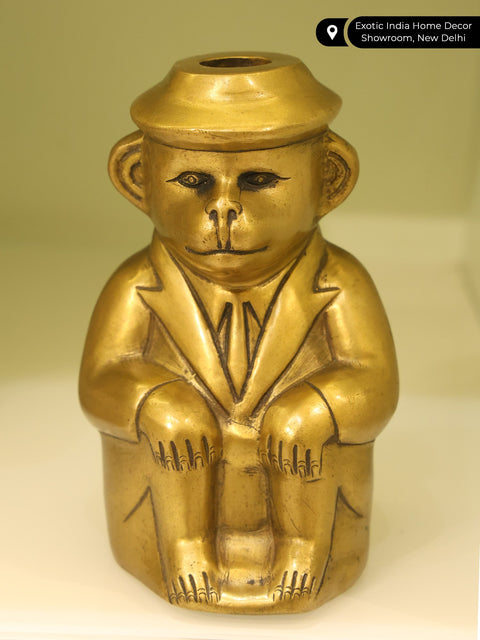 6" Monkey Man Brass Statue | Home Altar Table Decor