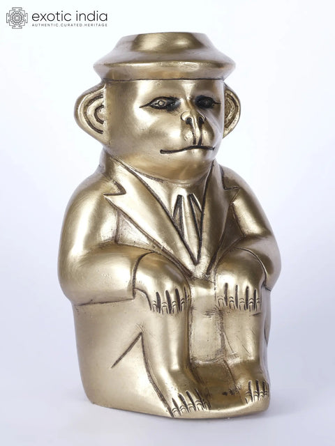 6" Monkey Man Brass Statue | Home Altar Table Decor