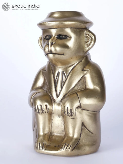 6" Monkey Man Brass Statue | Home Altar Table Decor