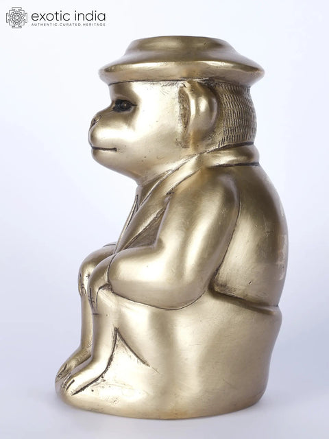6" Monkey Man Brass Statue | Home Altar Table Decor
