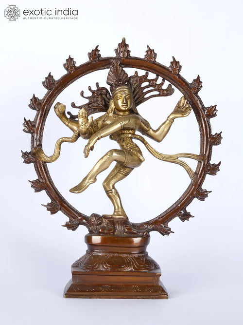 9" Nataraja Dancing Shiva Handmade Brass Statue