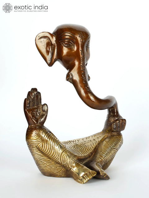 5" Stylized Modern Ganesha | Brass Statue
