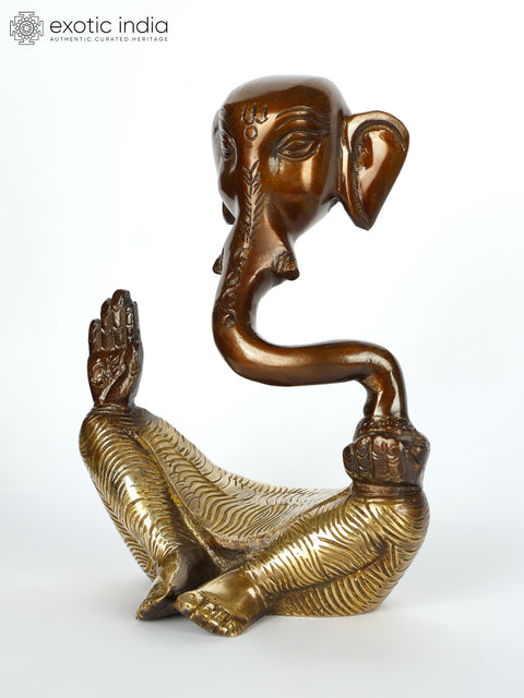5" Stylized Modern Ganesha | Brass Statue