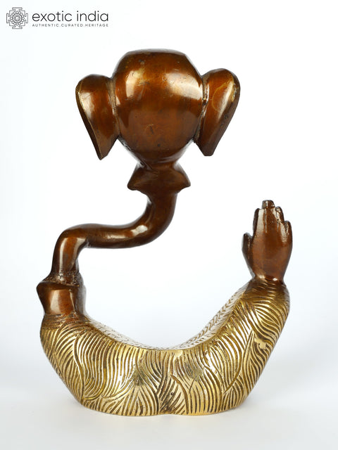 5" Stylized Modern Ganesha | Brass Statue
