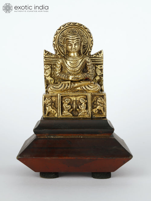 4" Small Brass Buddha Statue in Dhyan Mudra Meditation Pose