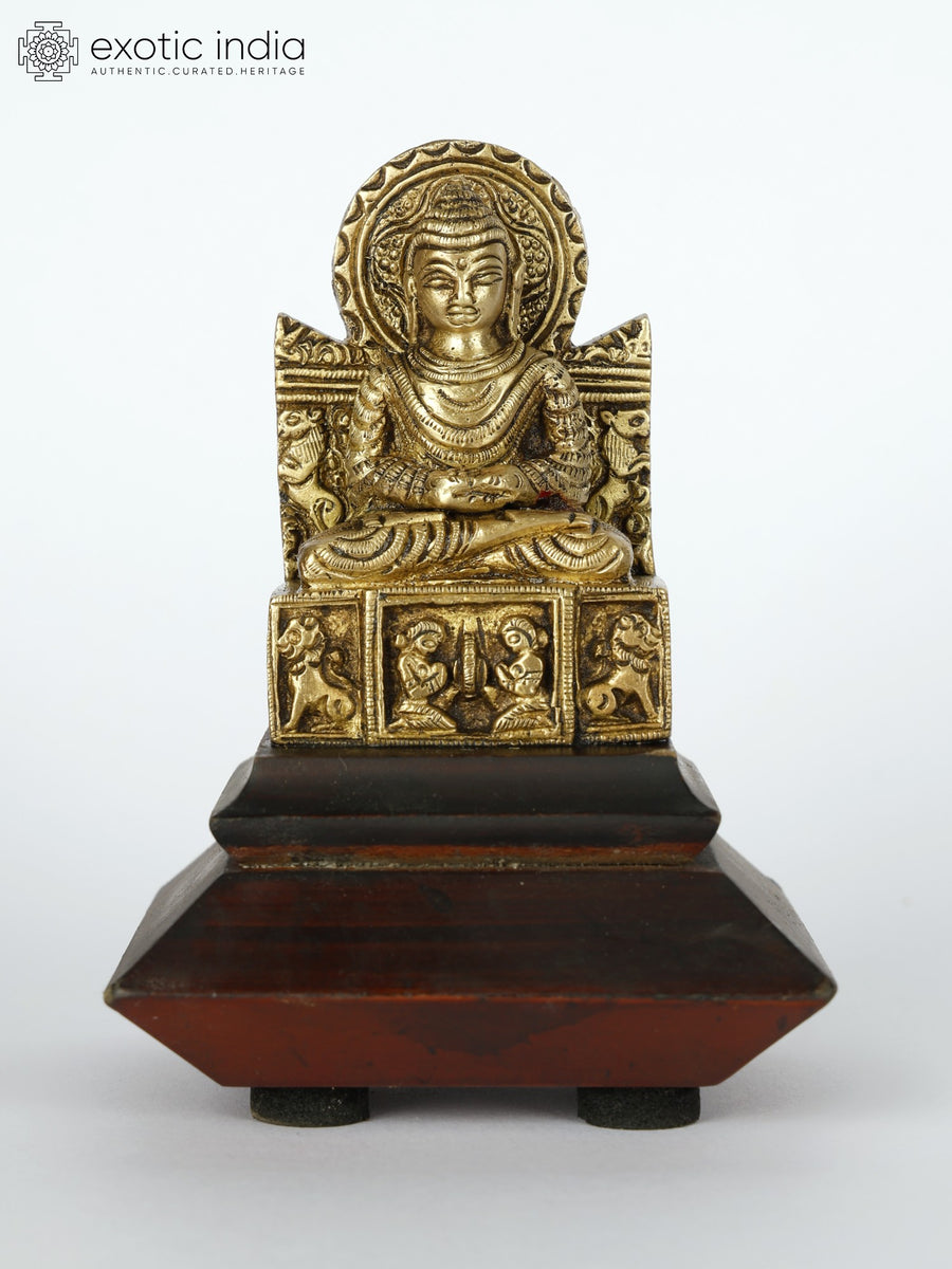 4" Small Brass Buddha Statue in Dhyan Mudra Meditation Pose