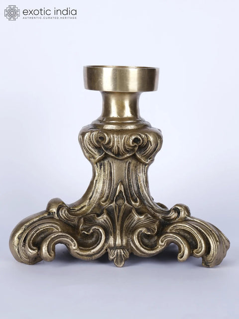 7" Designer Brass Candle Holder | Table Decorative Piece