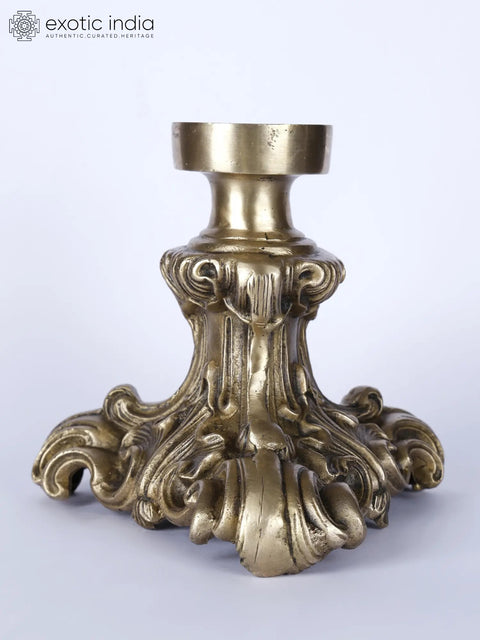 7" Designer Brass Candle Holder | Table Decorative Piece