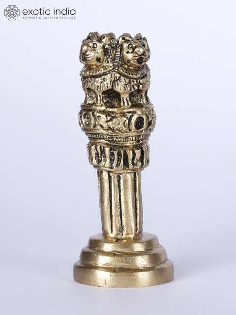 3" Small Ashoka Stambh in Brass | Table Decor