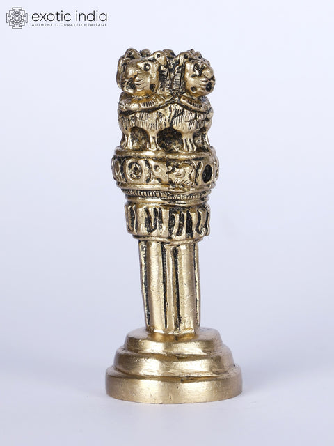 3" Small Ashoka Stambh in Brass | Table Decor
