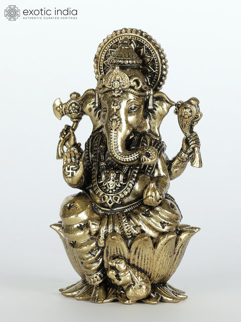 2" Small Superfine Blessing Lord Ganesha Brass Statue