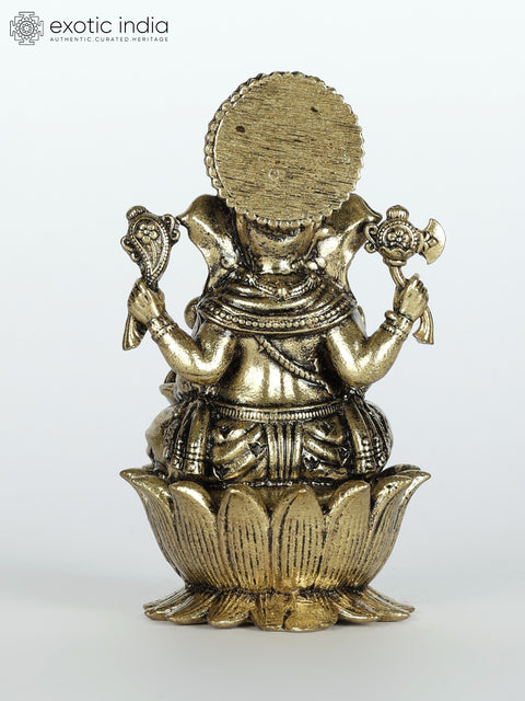 2" Small Superfine Blessing Lord Ganesha Brass Statue