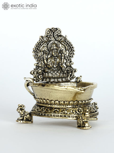 Small Superfine Goddess Lakshmi Brass Diya