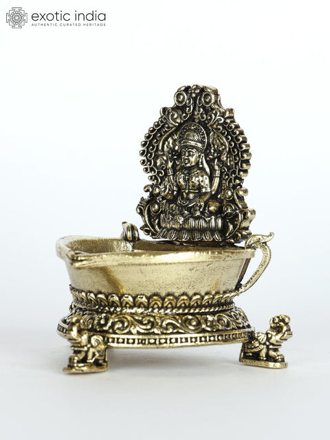 Small Superfine Goddess Lakshmi Brass Diya