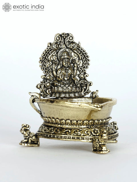 Small Superfine Goddess Lakshmi Brass Diya