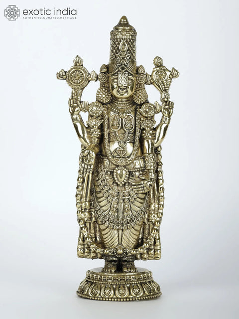 Small Superfine Tirupati Balaji Brass Statue | Multiple Sizes Venkateshvara Idol
