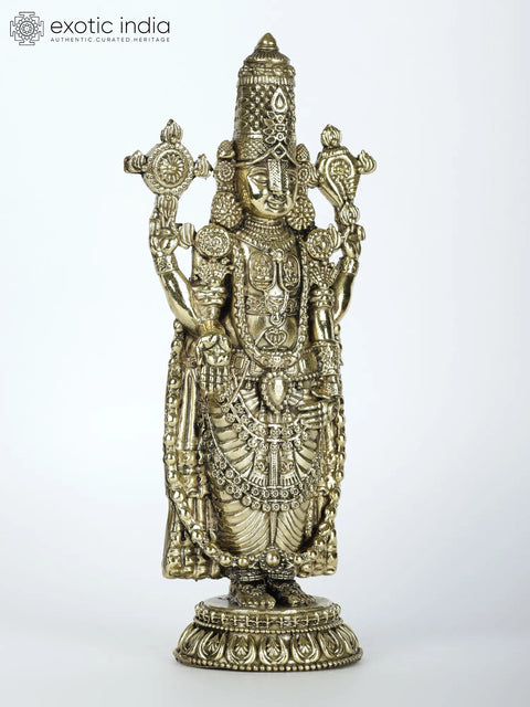 Small Superfine Tirupati Balaji Brass Statue | Multiple Sizes Venkateshvara Idol