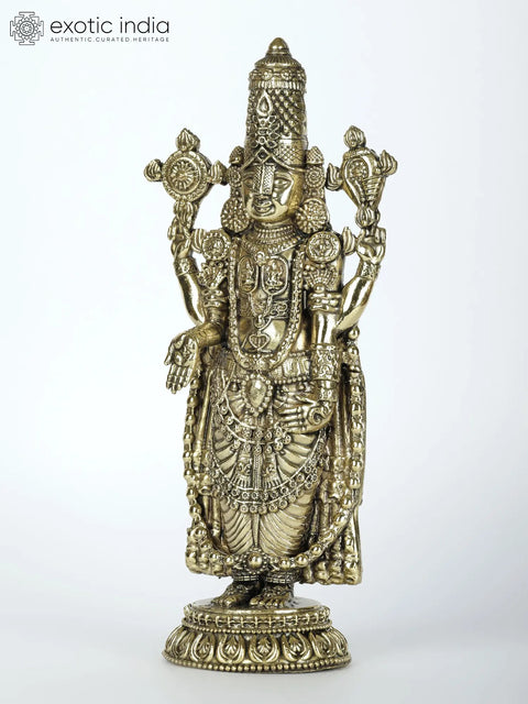 Small Superfine Tirupati Balaji Brass Statue | Multiple Sizes Venkateshvara Idol